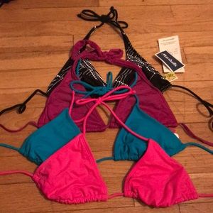 SET OF 4 String Triangle bikini tops